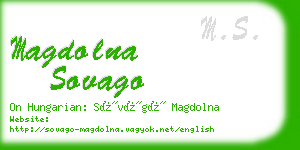 magdolna sovago business card
